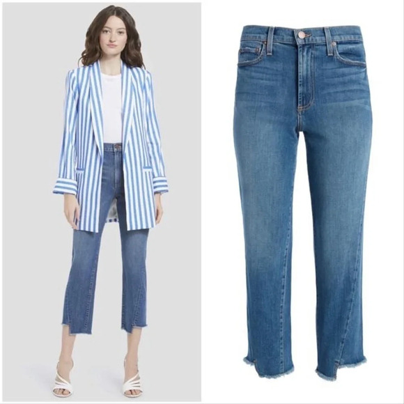 ALICE + OLIVIA Twisted Seam Step-Hem Cropped Jeans Amazing High Rise size 24 - Picture 2 of 16